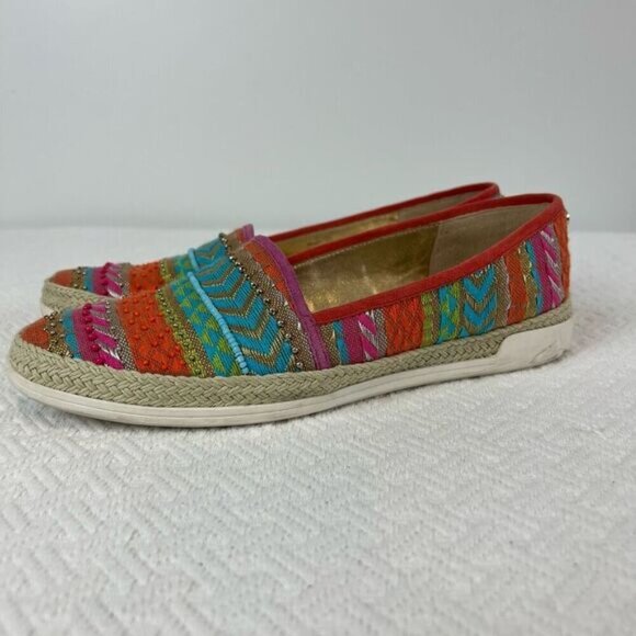 Donald J. Pliner Pizasp Southwestern Beaded Espadrille Slip On Shoes 8.5 Beach - Picture 3 of 14